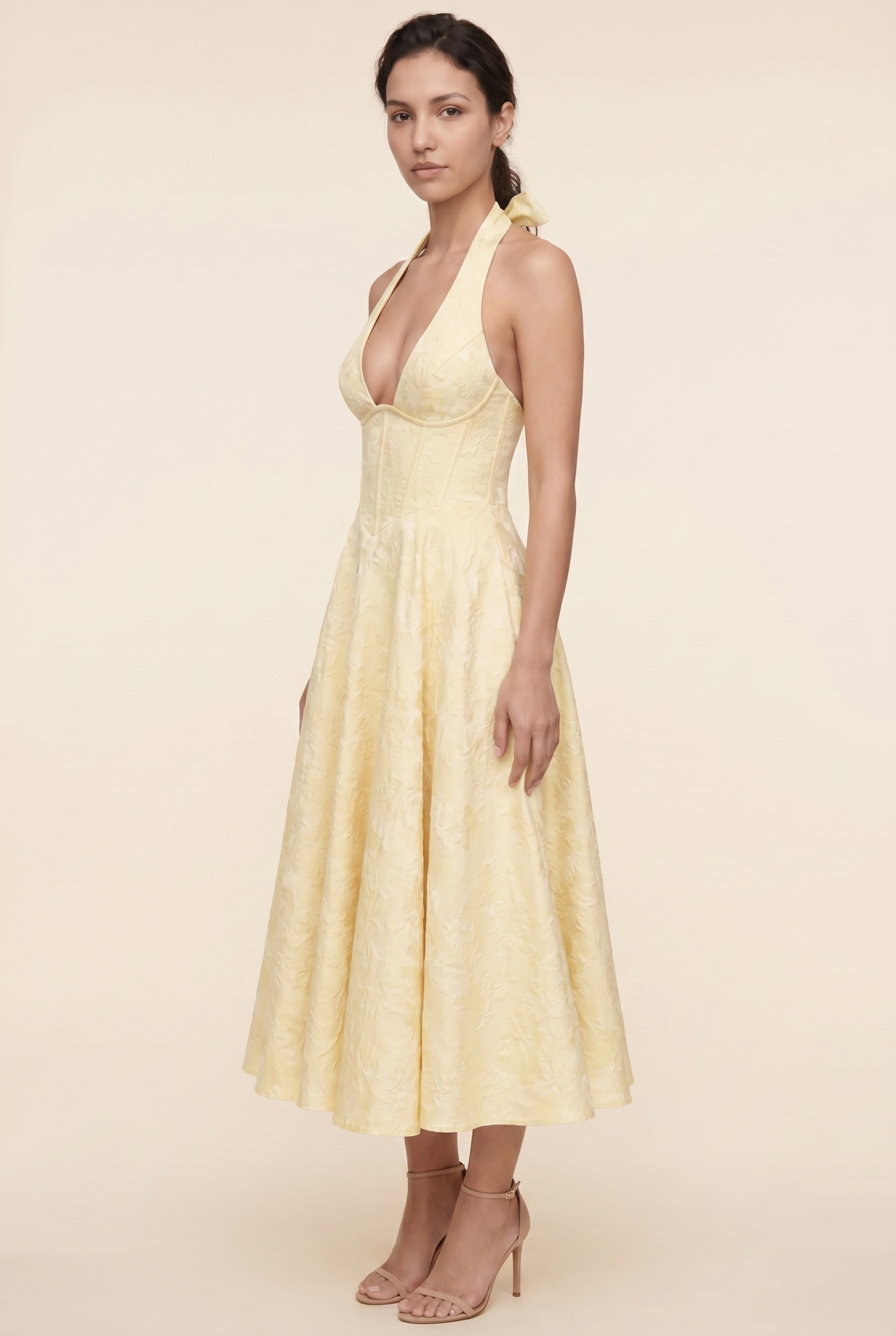 STEPHANIE MIDI DRESS Lemon side