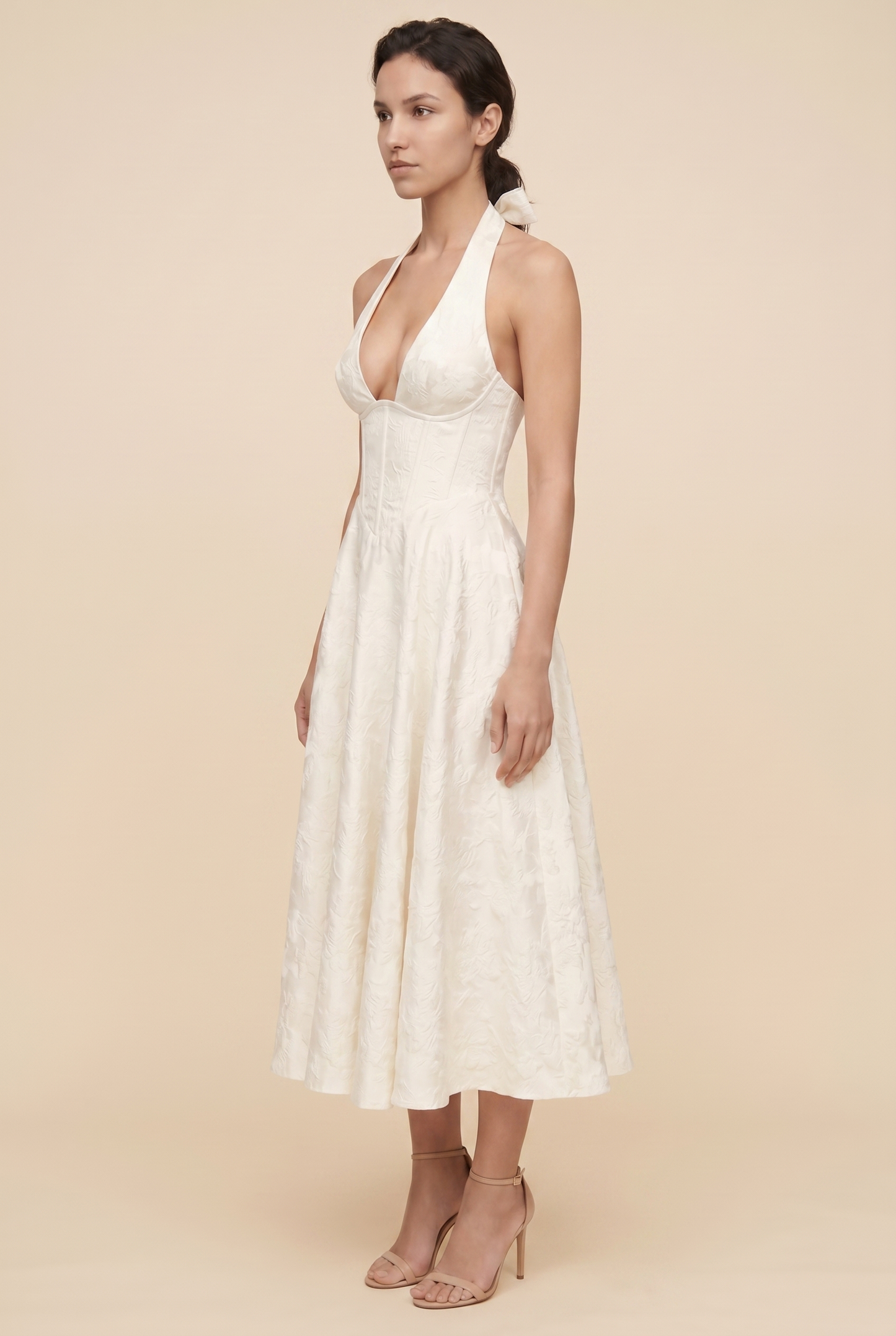 STEPHANIE MIDI DRESS Ivory side