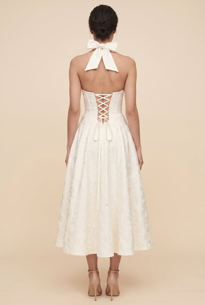 STEPHANIE MIDI DRESS Ivory back