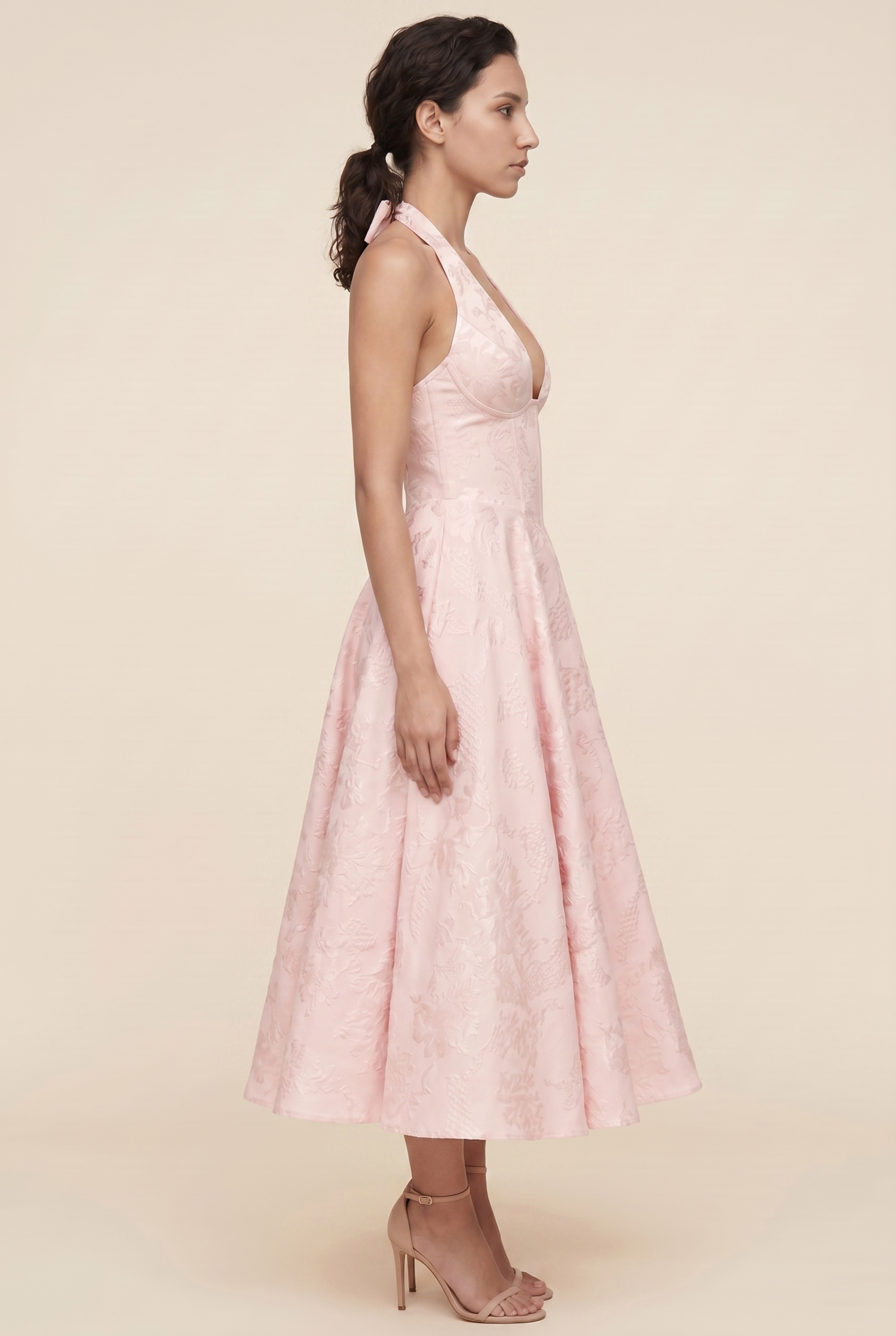 STEPHANIE MIDI DRESS Blush side