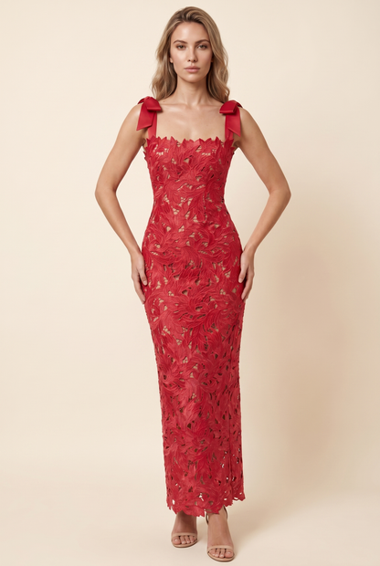 JENNY MAXI DRESS Red front
