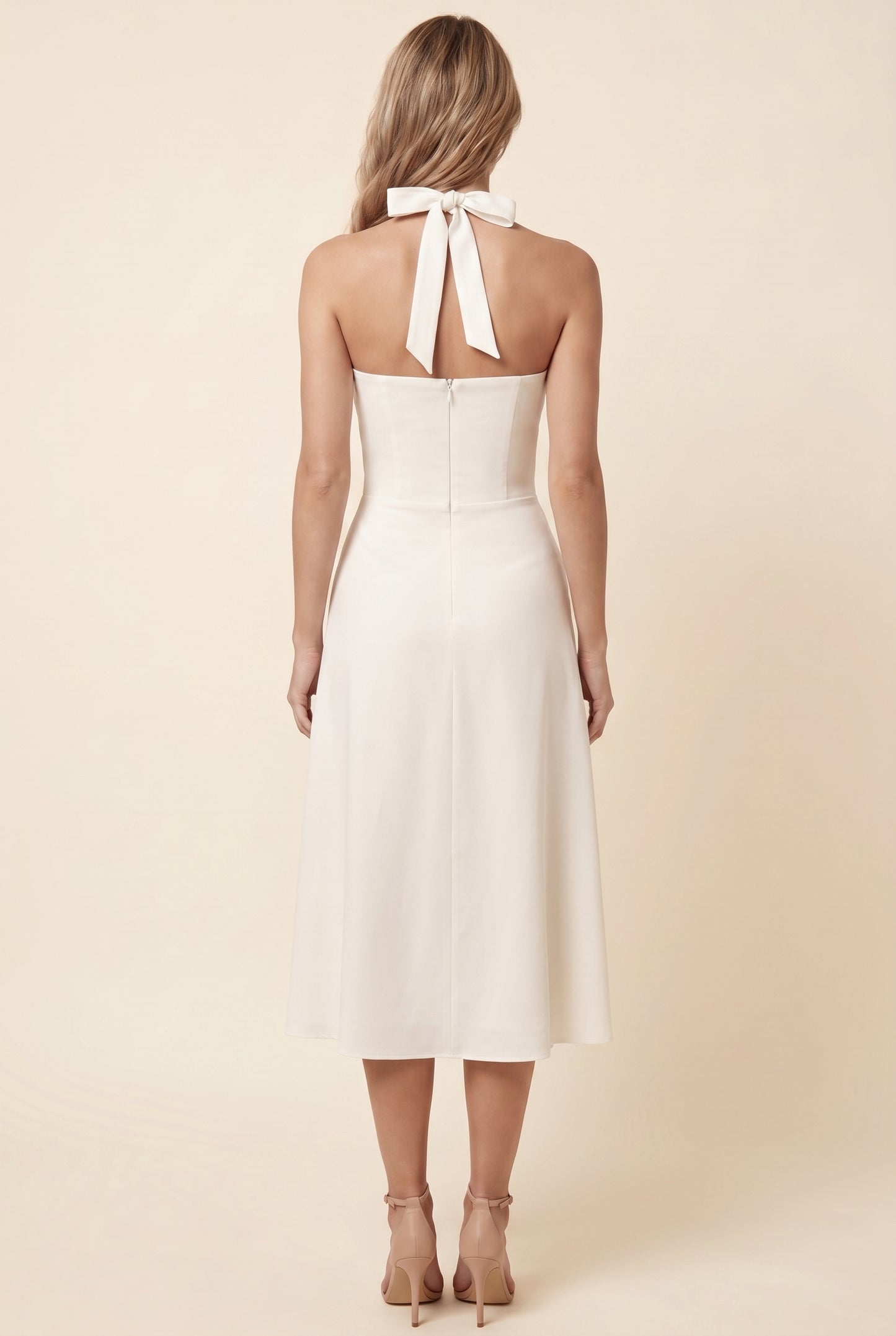 WHITNEY MIDI DRESS White back