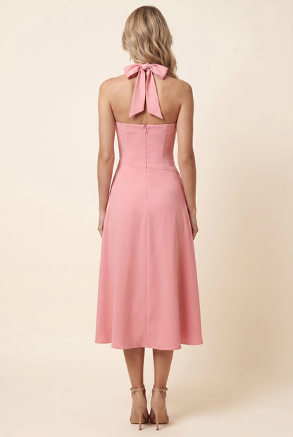 WHITNEY MIDI DRESS Pink back