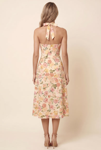 WHITNEY MIDI DRESS Sunset Floral back