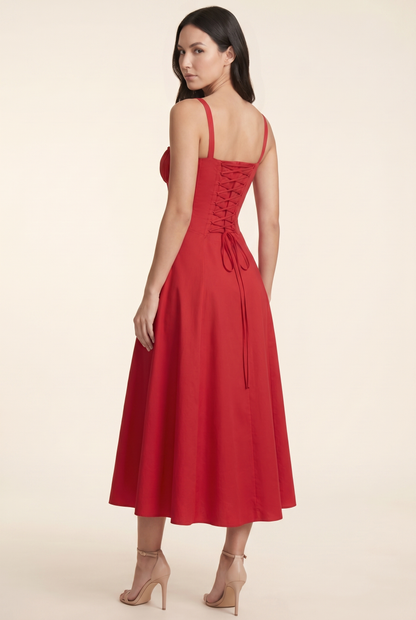 CAROLINE MAXI DRESS Red back