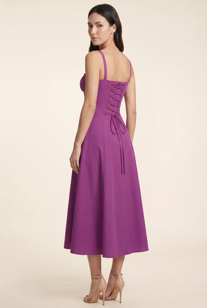CAROLINE MAXI DRESS Purple back