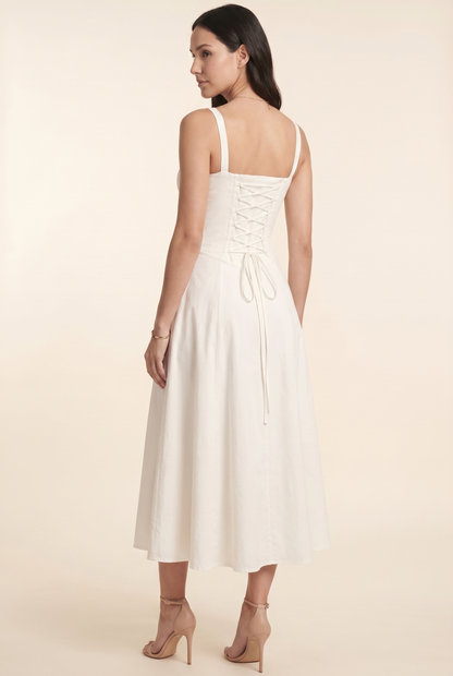 CAROLINE MAXI DRESS White back