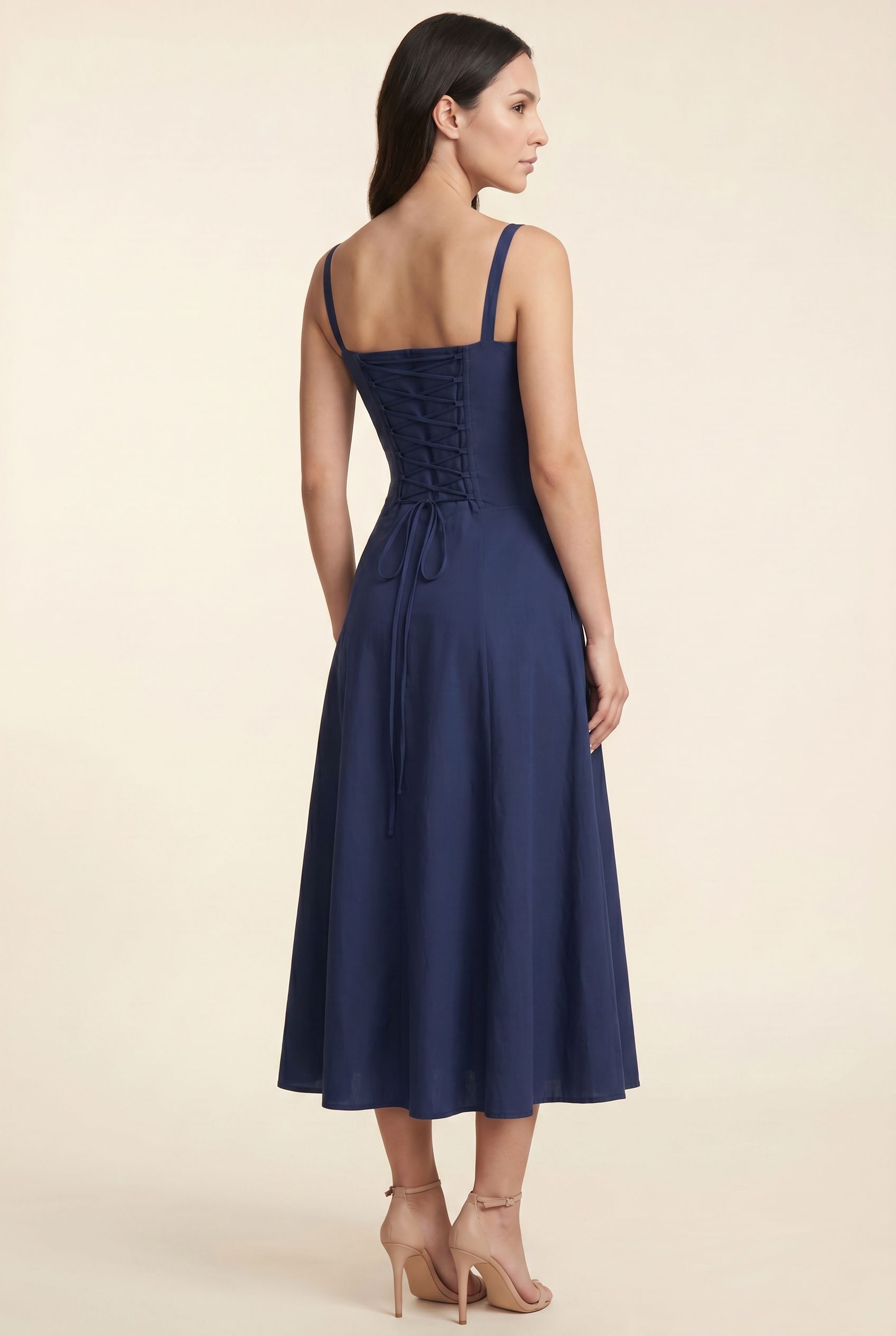CAROLINE MAXI DRESS Navy Blue back