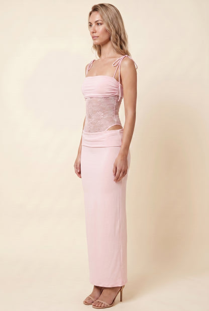 ALEXIA MAXI DRESS Baby Pink side