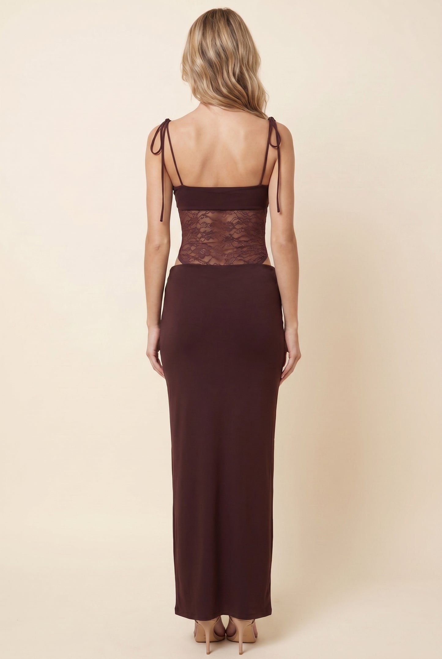 ALEXIA MAXI DRESS Burgundy back
