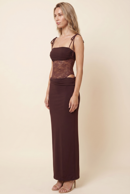 ALEXIA MAXI DRESS Burgundy side