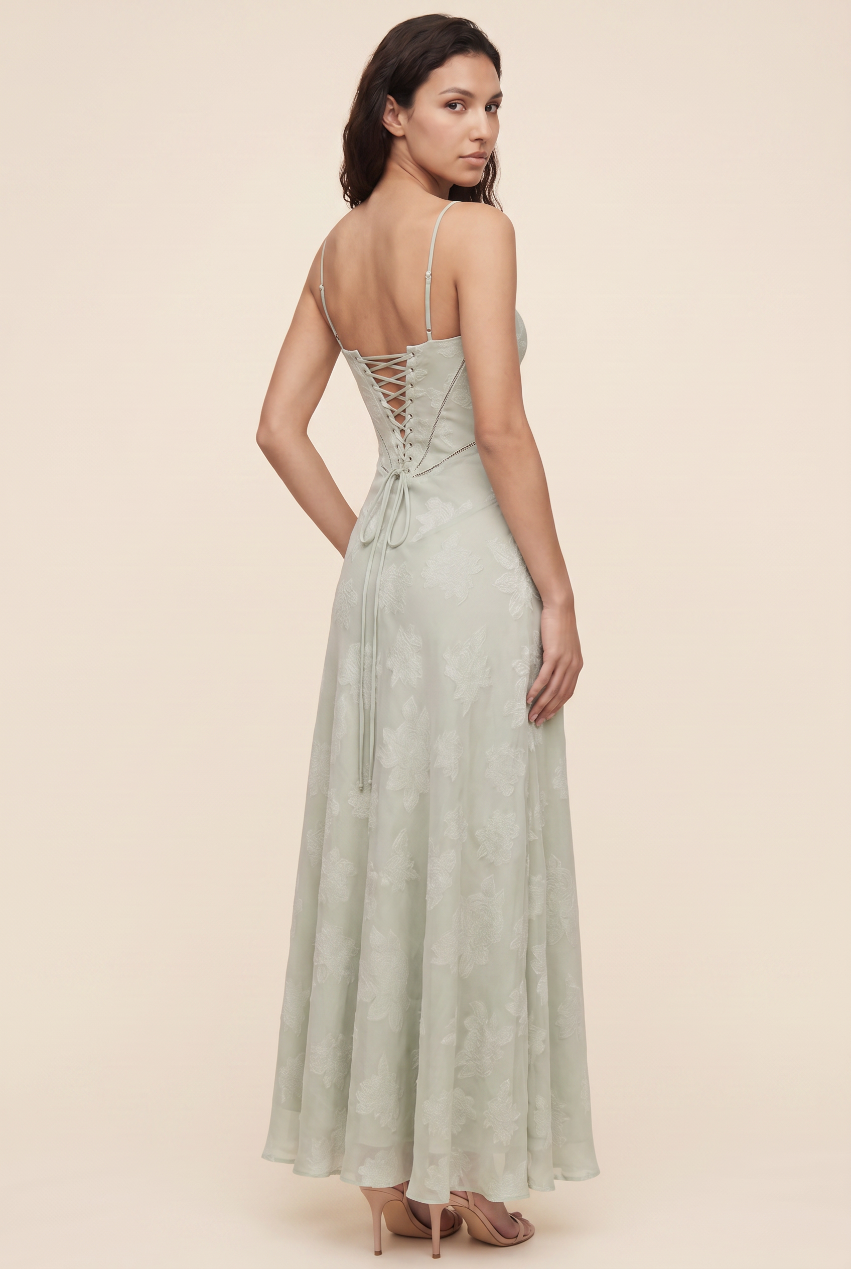 ZARA MAXI DRESS Pistachio back