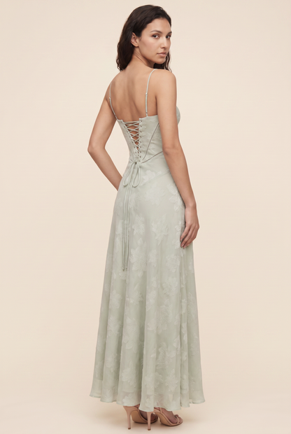 ZARA MAXI DRESS Pistachio back