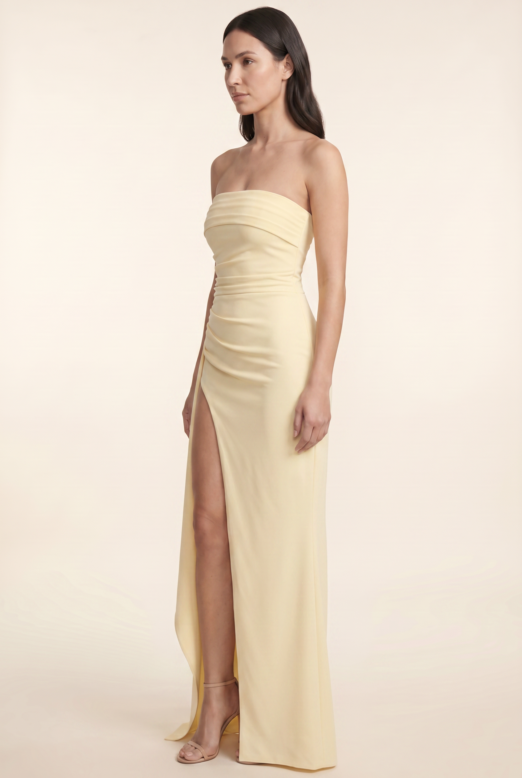 ELISA MAXI DRESS Pastel Yellow side