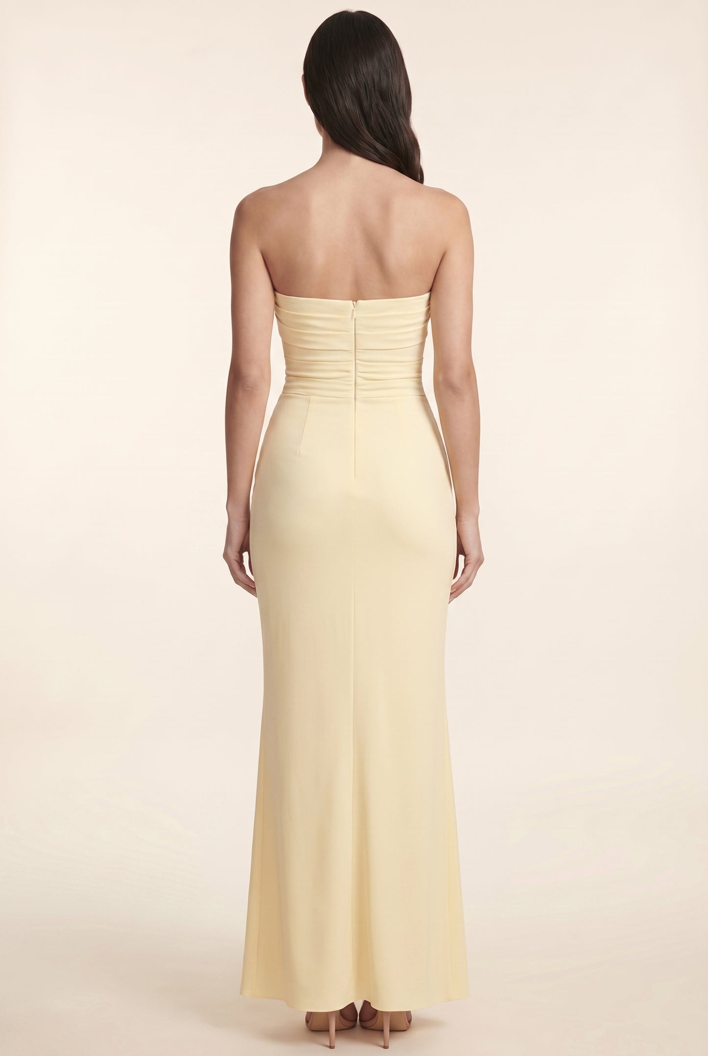 ELISA MAXI DRESS Pastel Yellow back