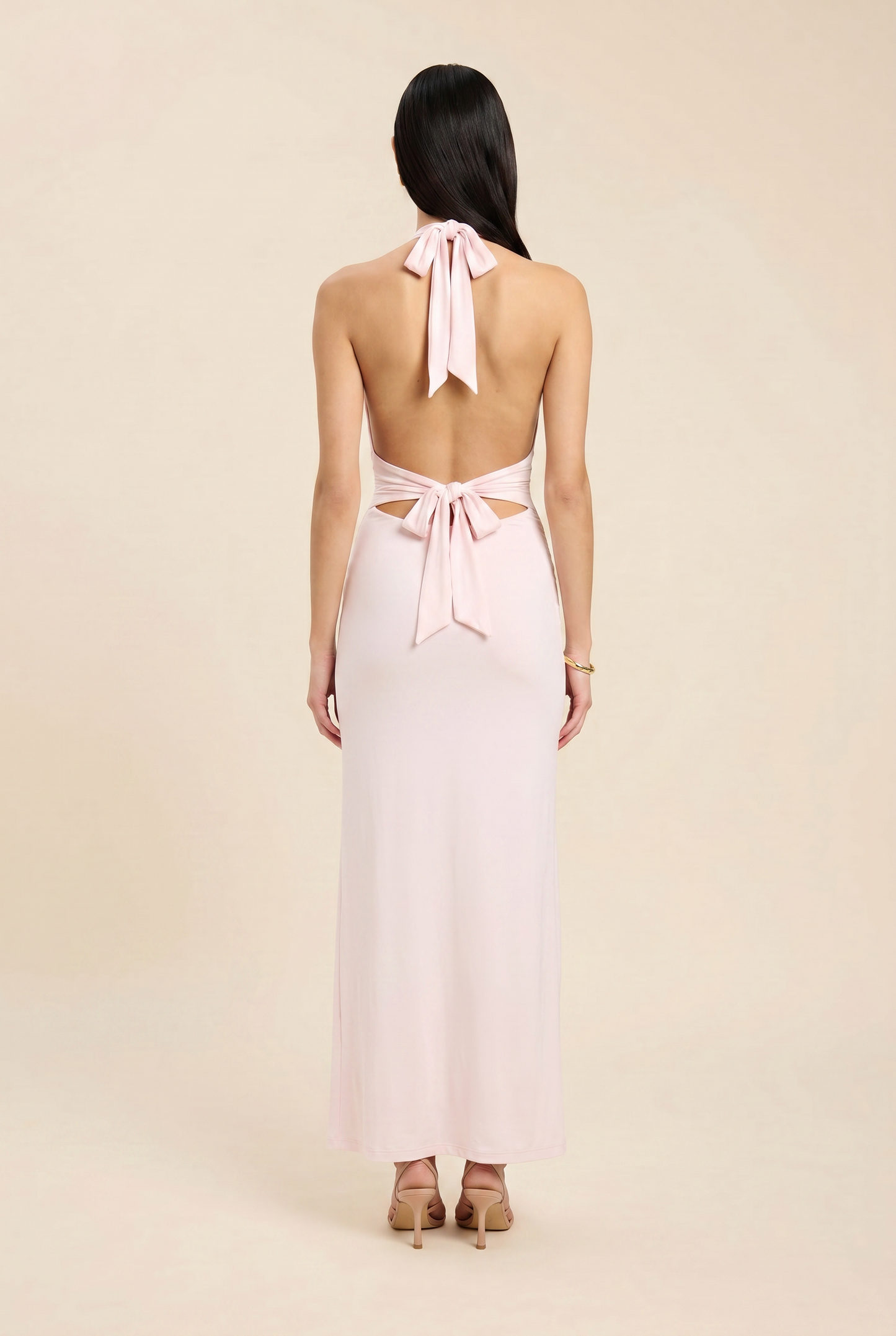 MEGAN MAXI DRESS Heavenly Pink back