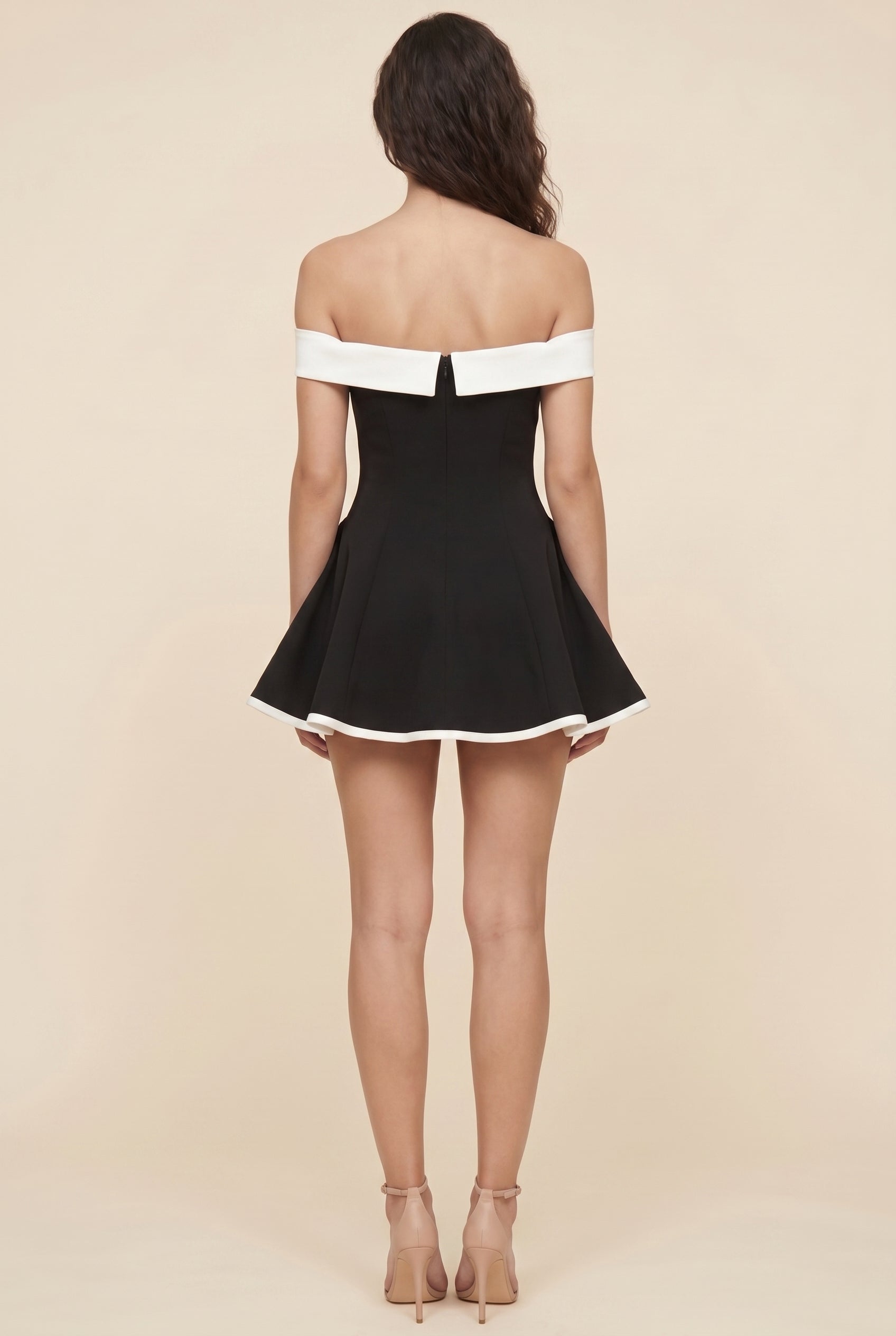 DINA MINI DRESS Black/White back