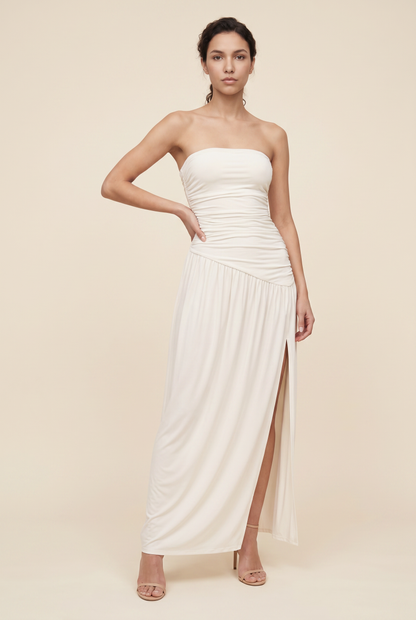 MAROON MAXI DRESS Ivory front