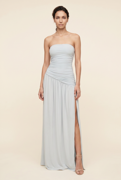 MAROON MAXI DRESS Pale Blue front