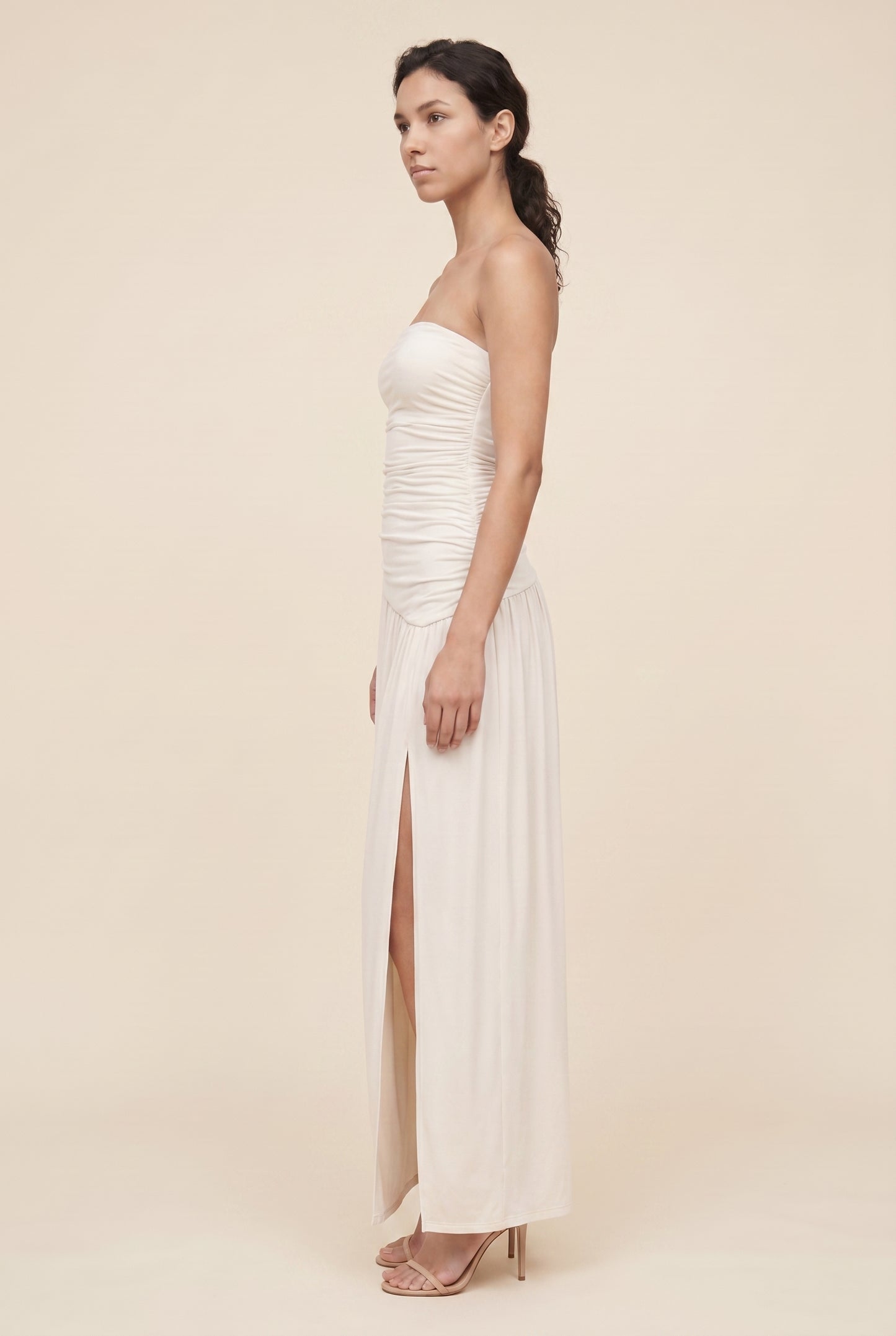 MAROON MAXI DRESS Ivory side