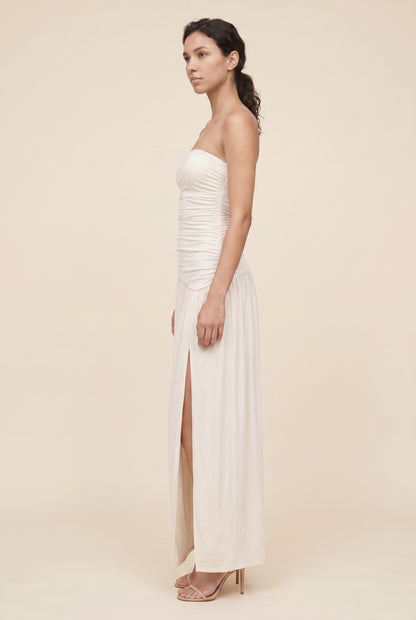 MAROON MAXI DRESS Ivory side