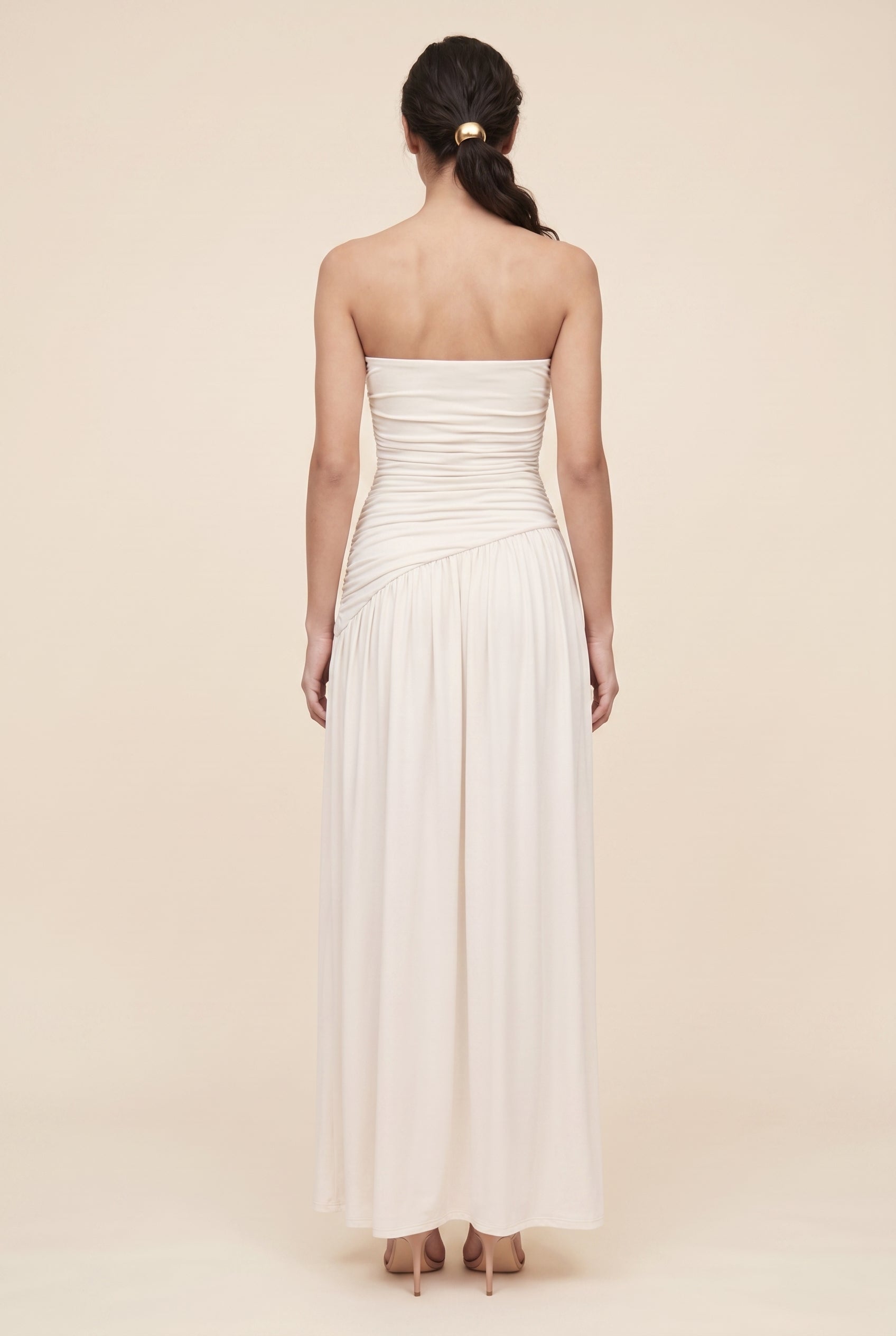 MAROON MAXI DRESS Ivory back