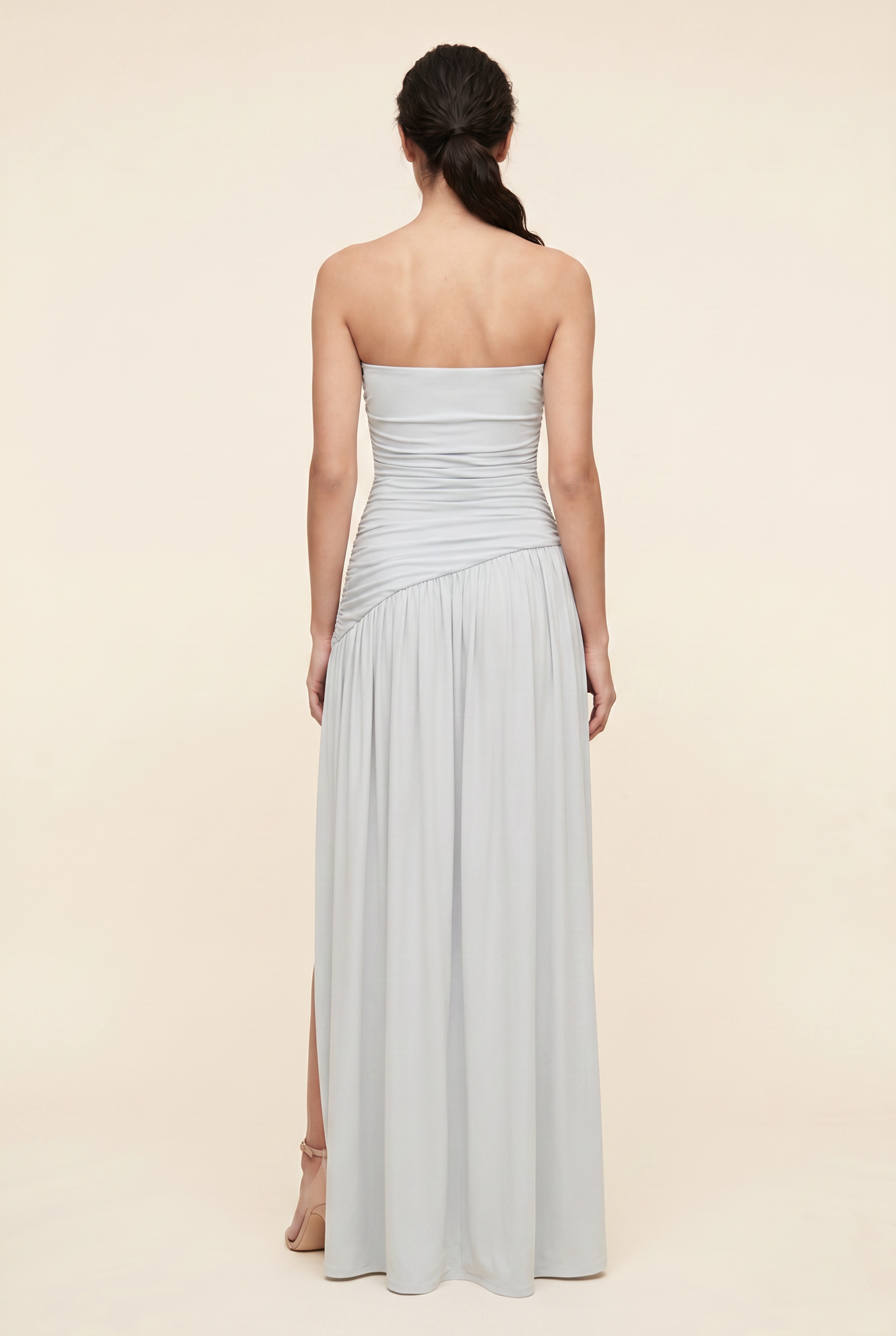 MAROON MAXI DRESS Pale Blue back