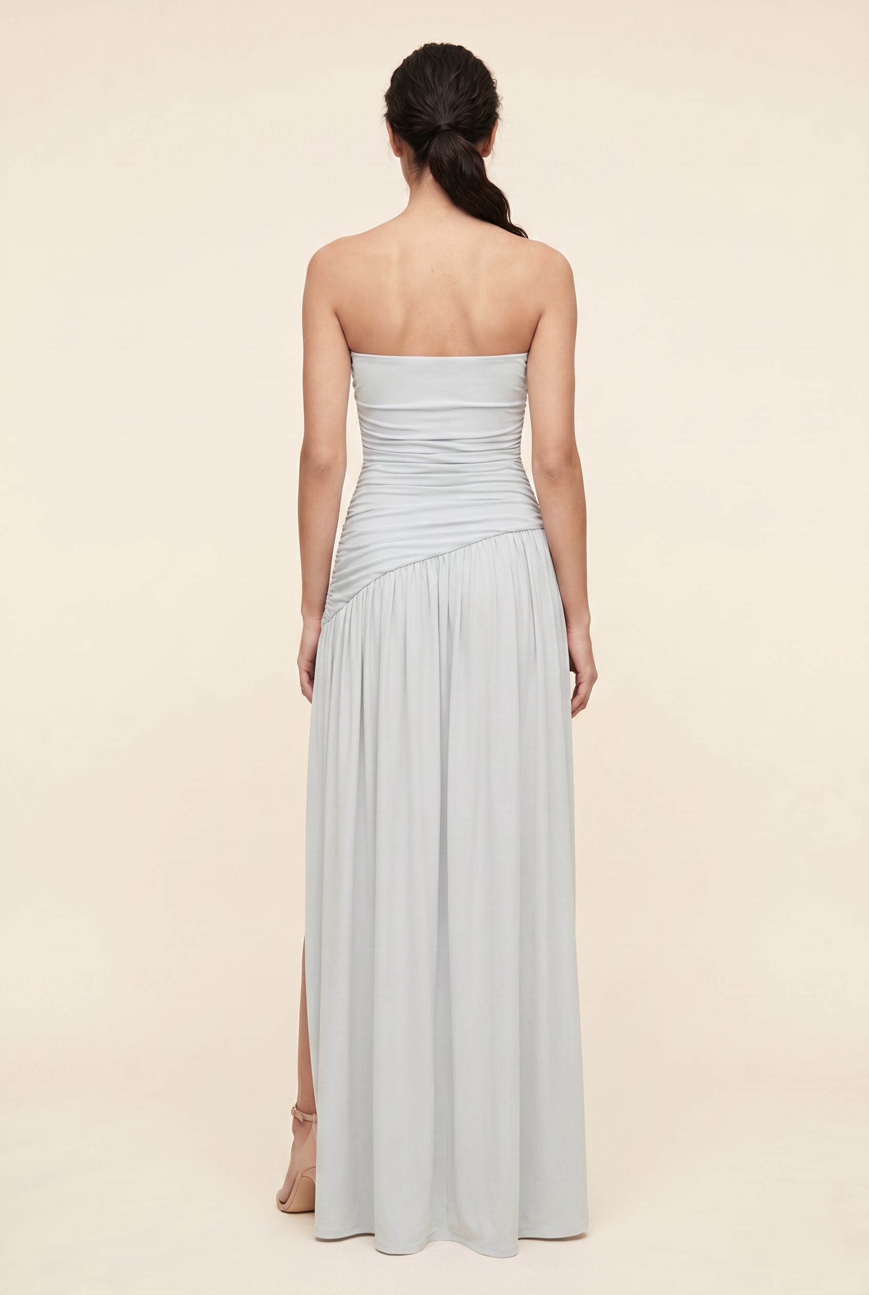 MAROON MAXI DRESS Pale Blue back