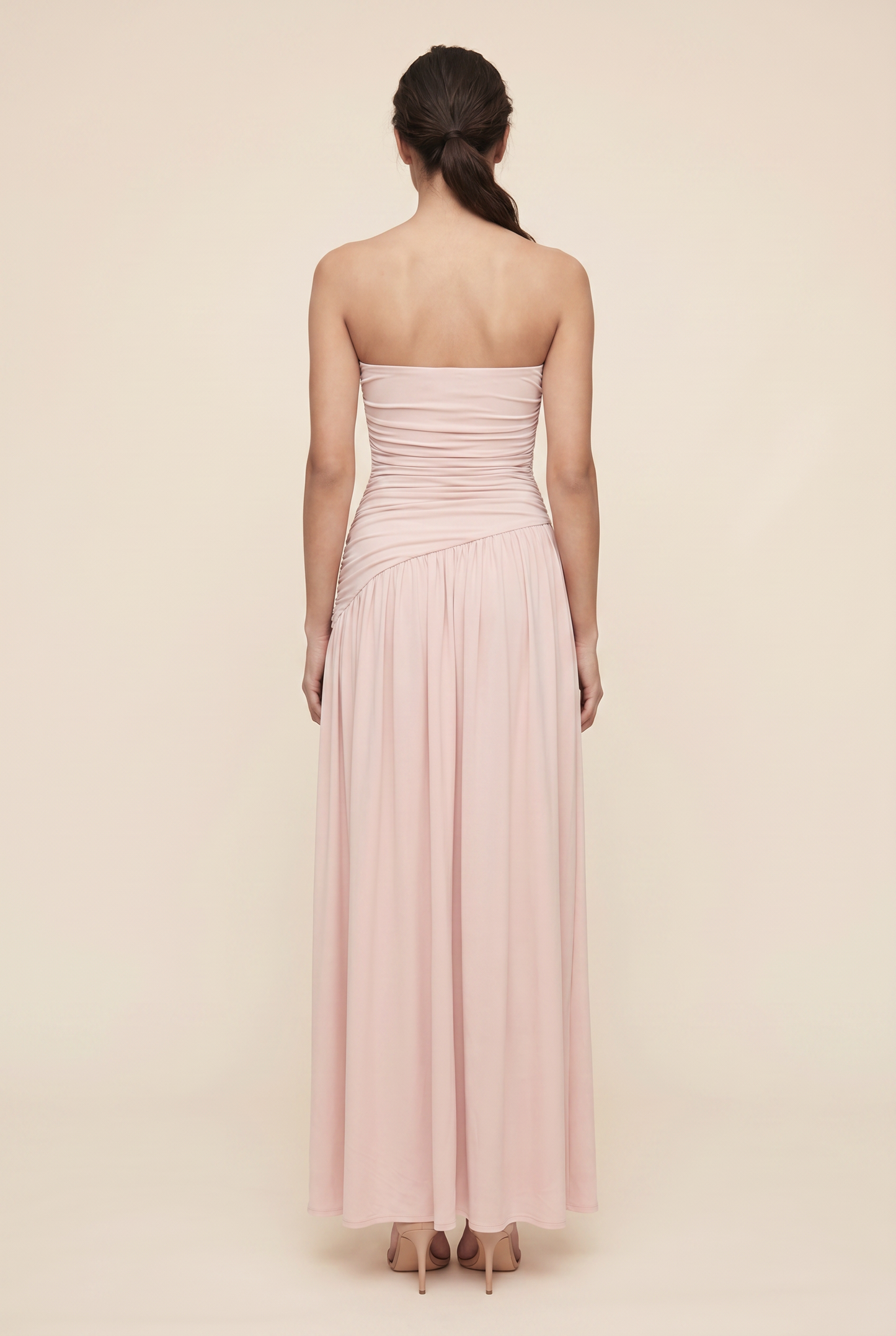 MAROON MAXI DRESS Pale Pink back