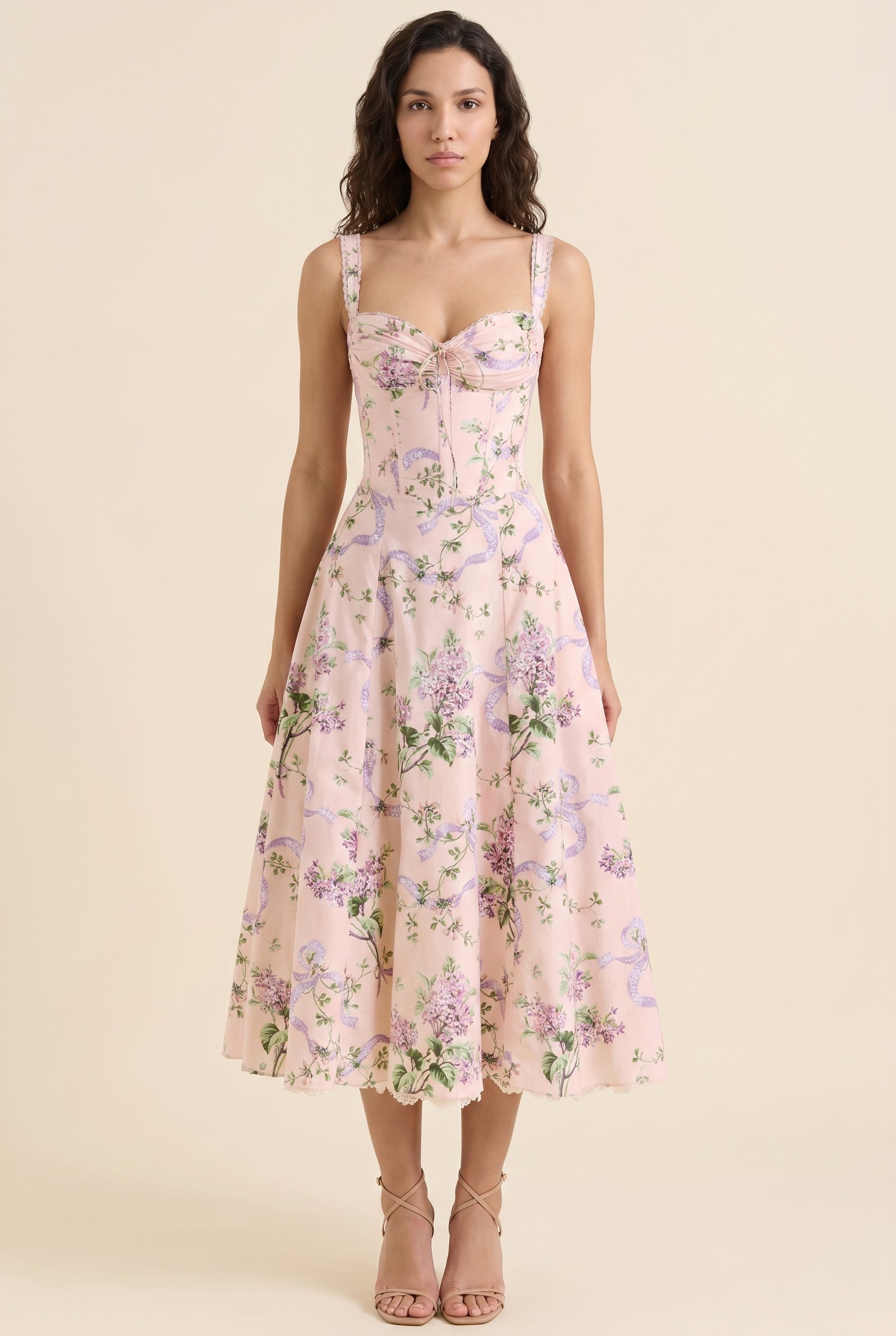 JADE MAXI DRESS Blush Pink Bloom front