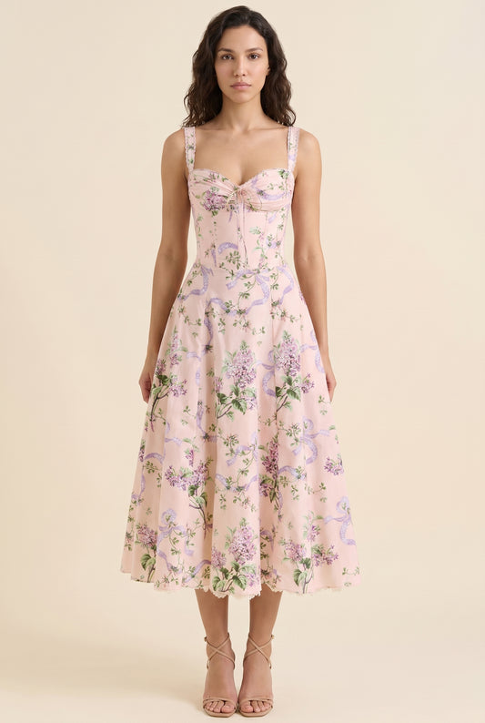 JADE MAXI DRESS Blush Pink Bloom front