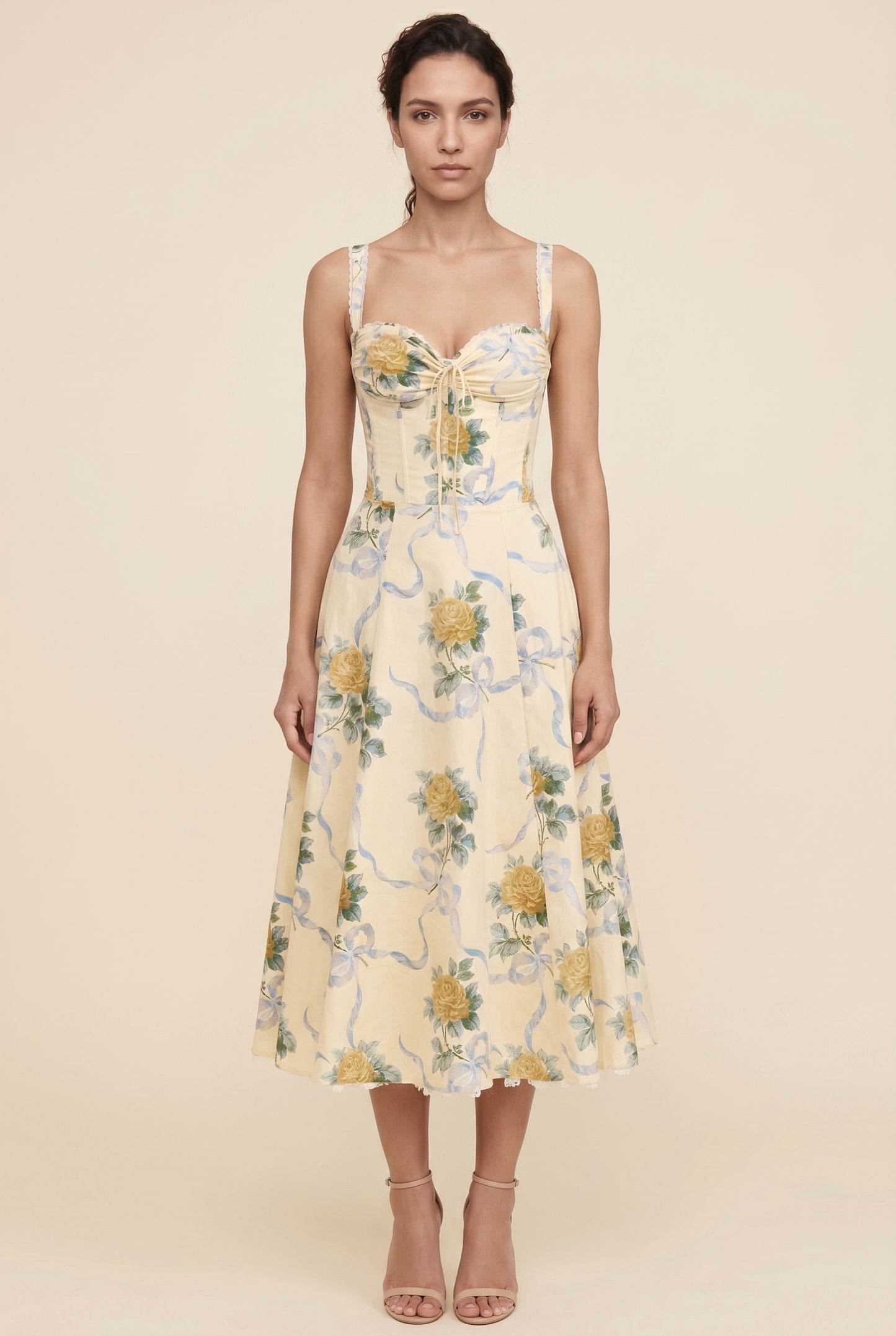 JADE MAXI DRESS Buttercream Floral front
