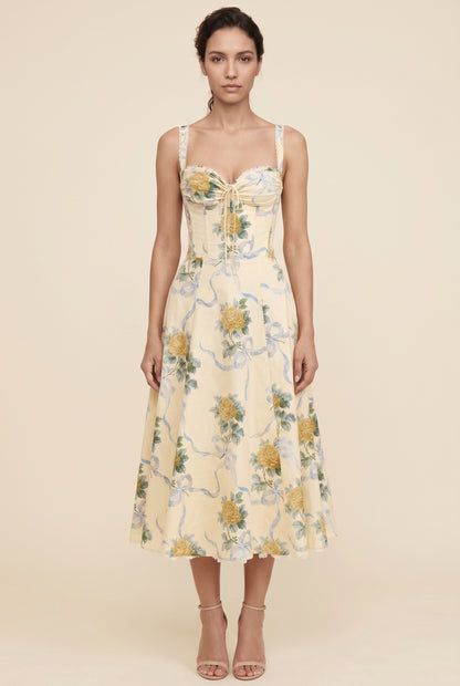 JADE MAXI DRESS Buttercream Floral front