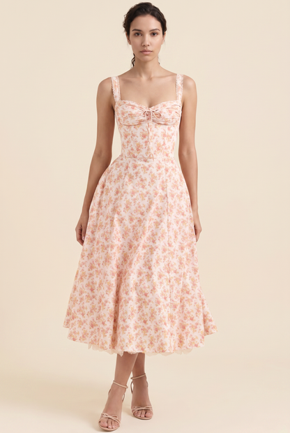 JADE MAXI DRESS Peach Garden front