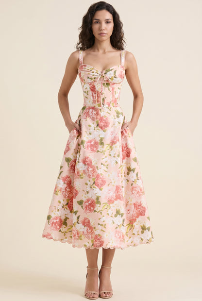 JADE MAXI DRESS Coral Rose front