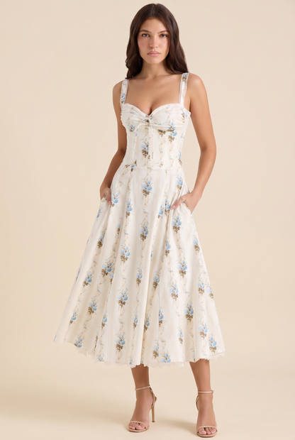 JADE MAXI DRESS Ivory Blossom front