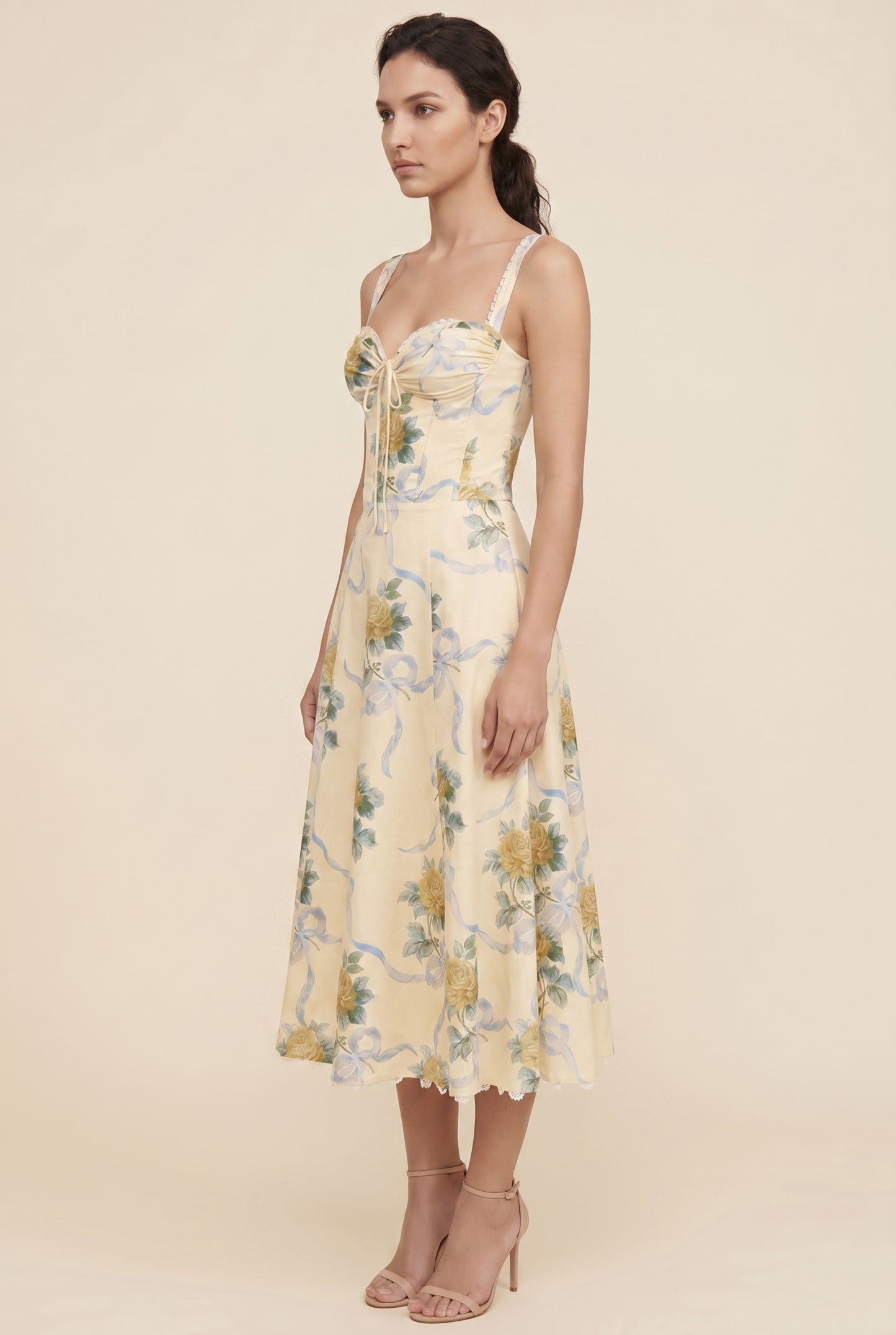 JADE MAXI DRESS Buttercream Floral side