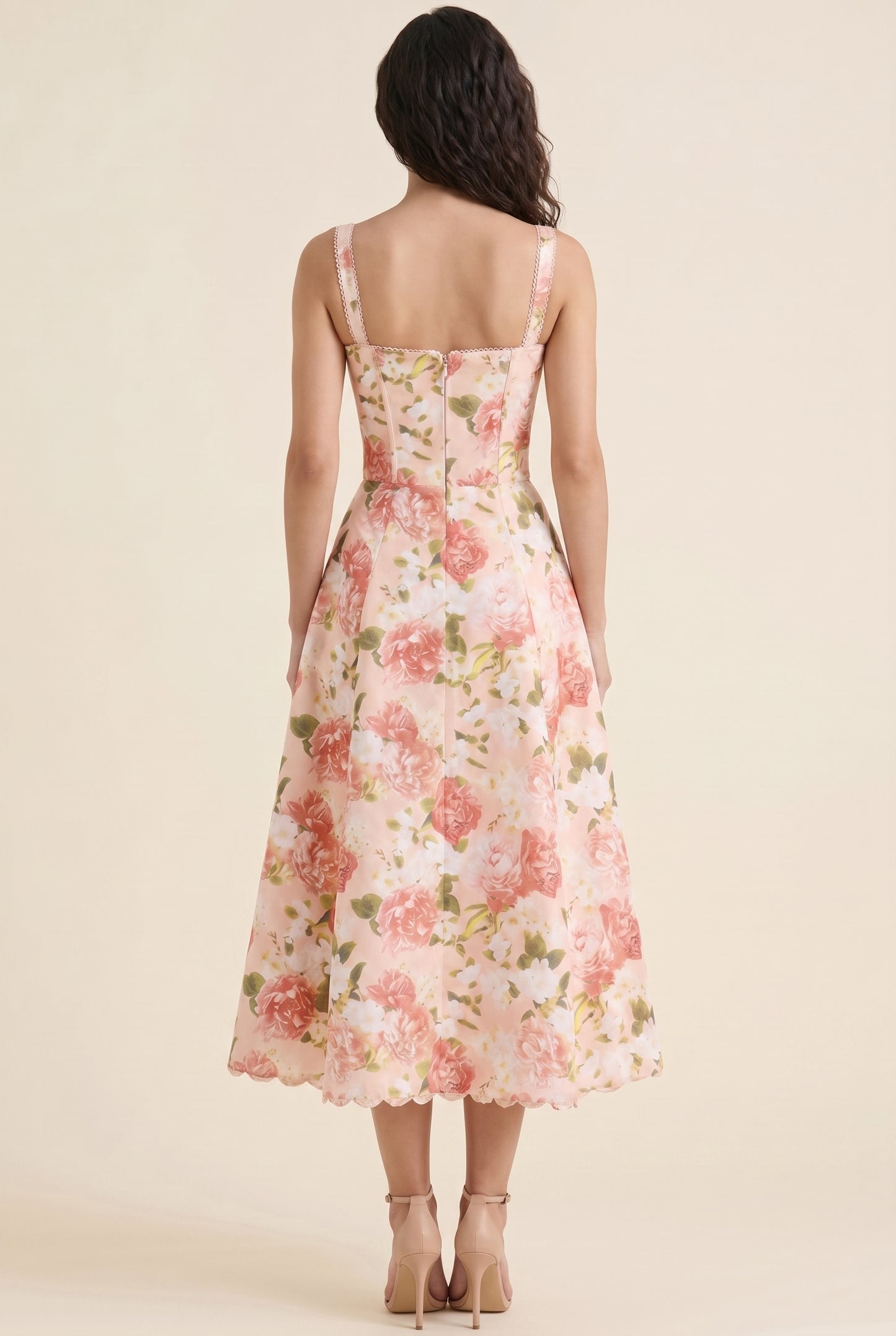 JADE MAXI DRESS Coral Rose back