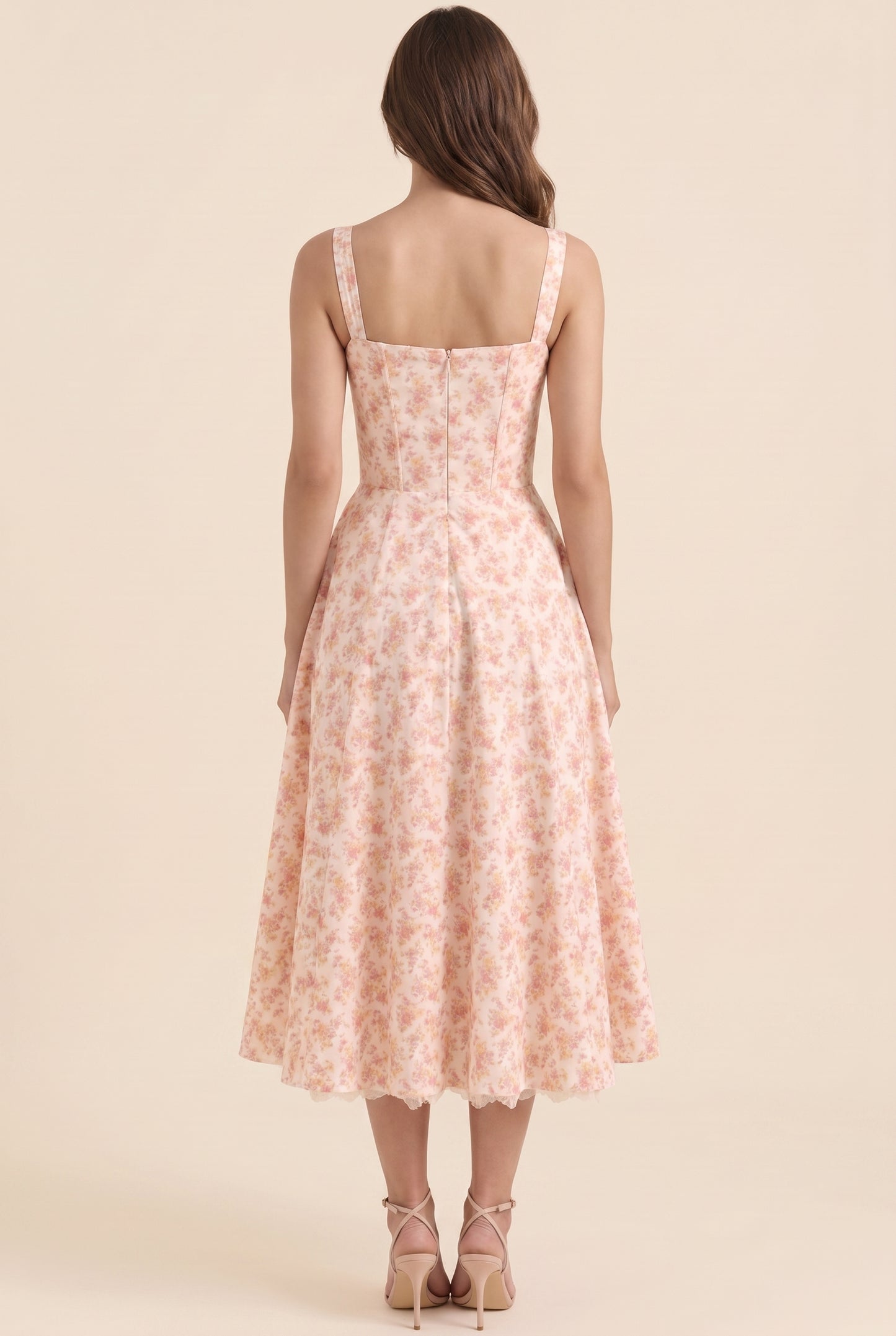 JADE MAXI DRESS Peach Garden back