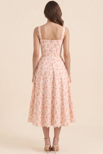 JADE MAXI DRESS Peach Garden back