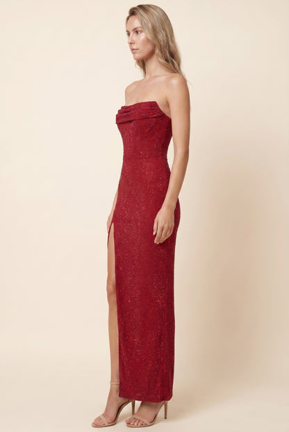 VERONA MAXI DRESS Wine Red side
