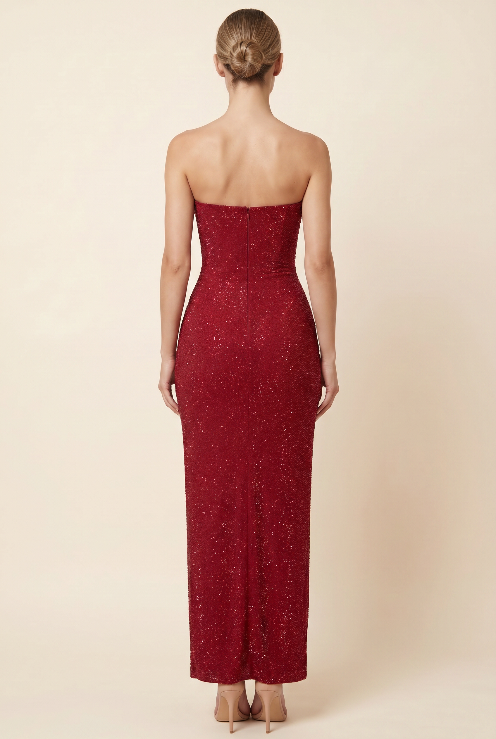 VERONA MAXI DRESS Wine Red back