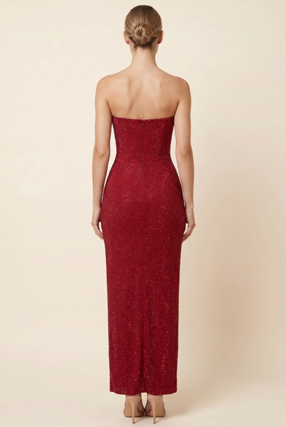VERONA MAXI DRESS Wine Red back