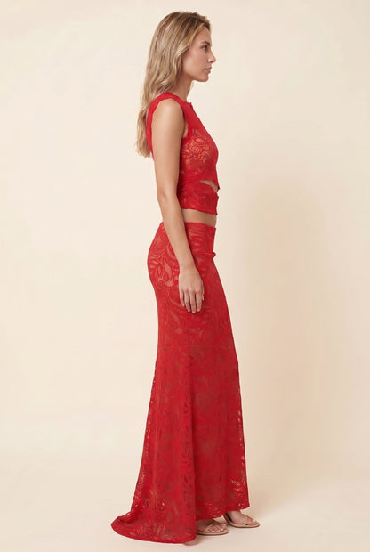 LINA LACE SET Red side