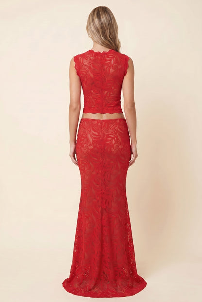 LINA LACE SET Red back