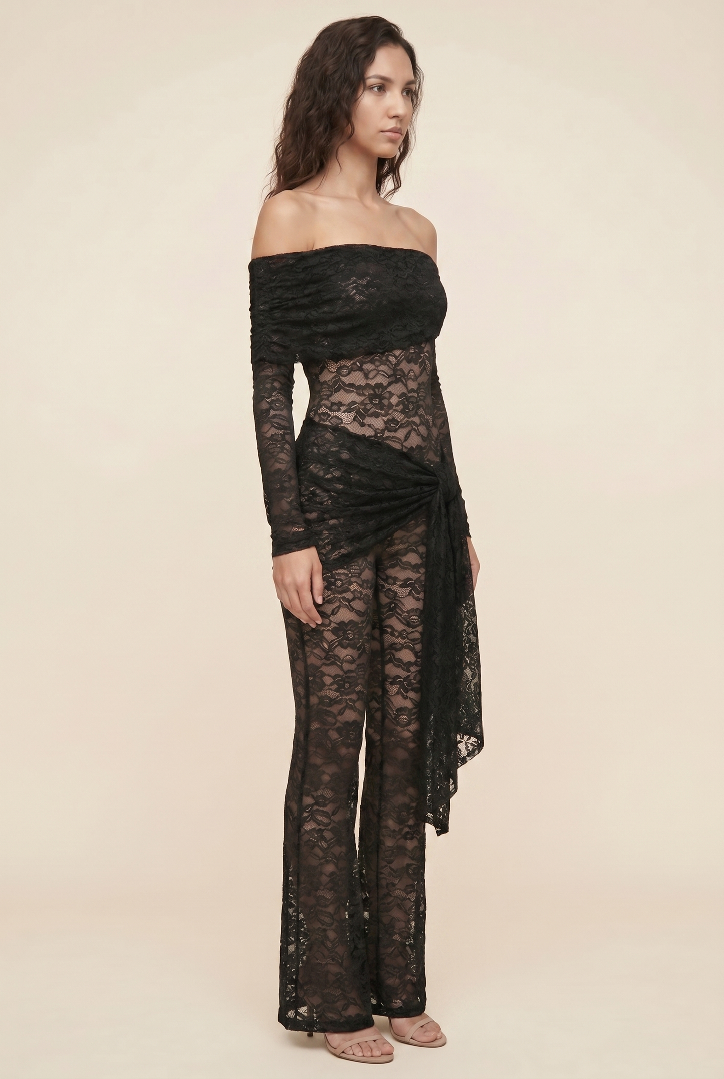 KATY LACE JUMPSUIT Black side