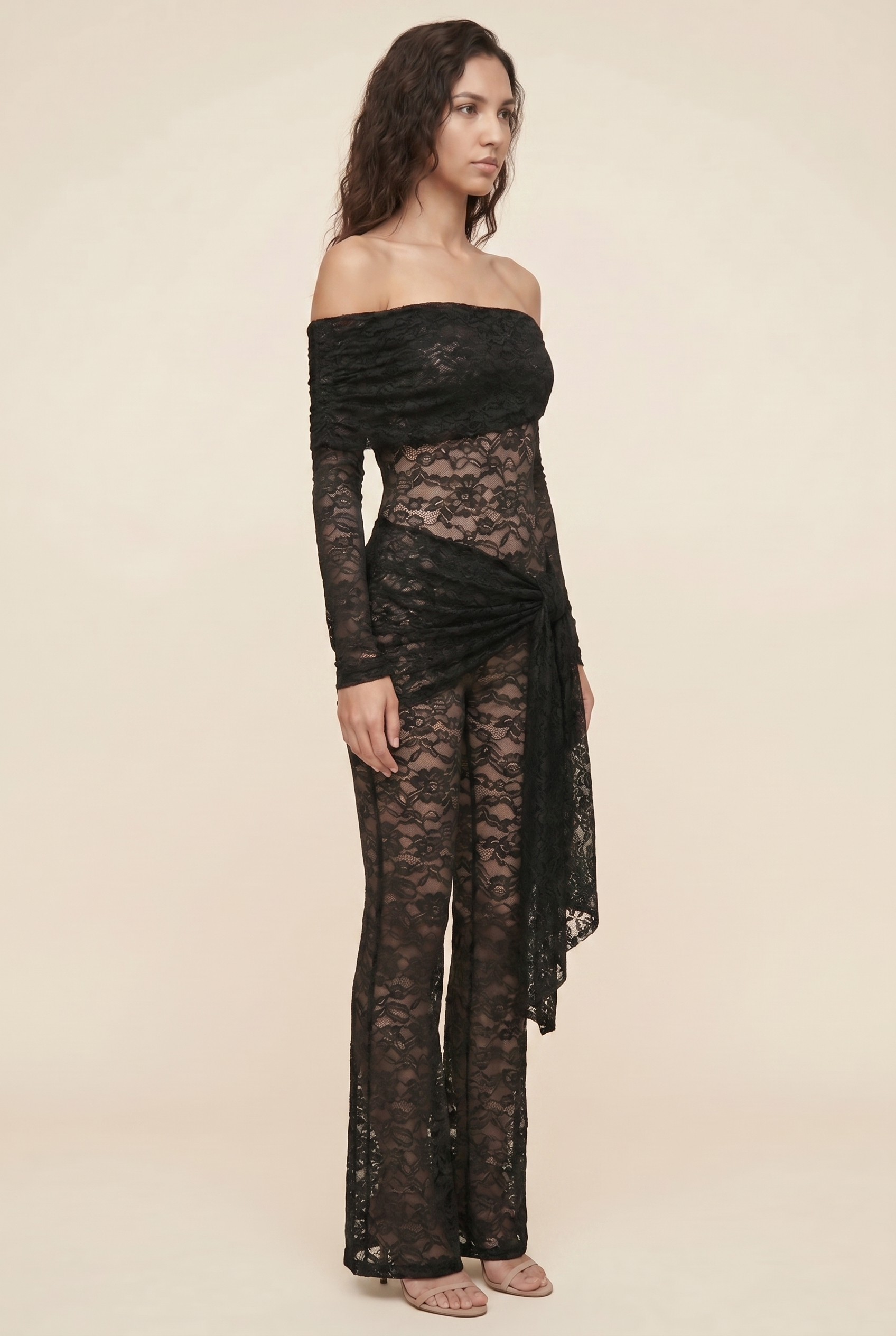KATY LACE JUMPSUIT Black side
