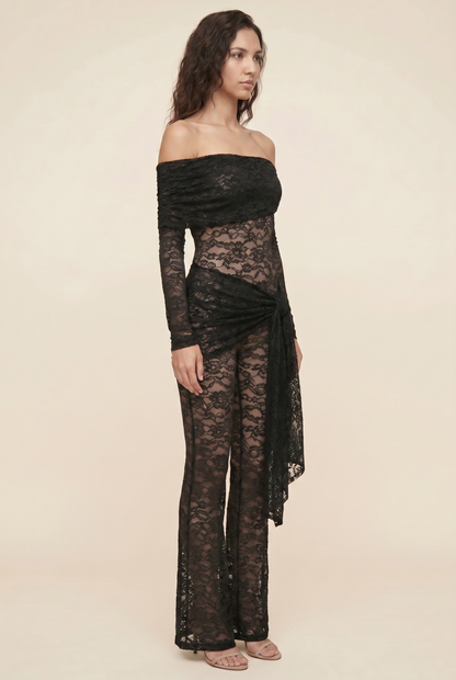 KATY LACE JUMPSUIT Black side