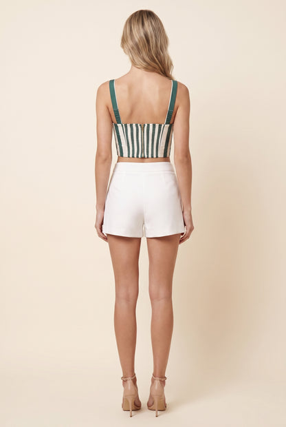CLAUDIA TOP Green White Stripe back