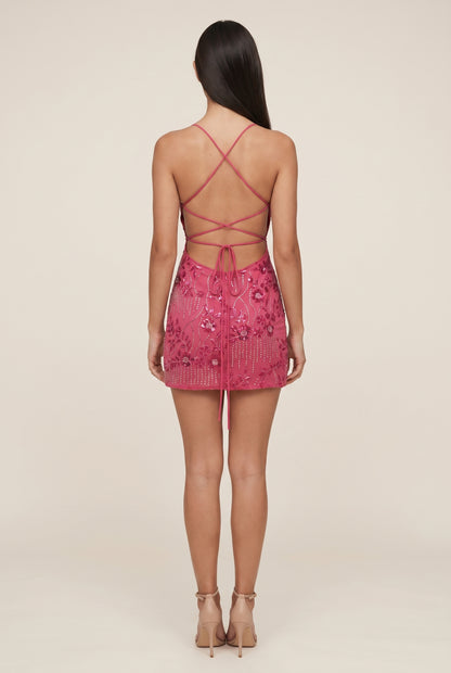 ROMI MINI DRESS Fuchsia back